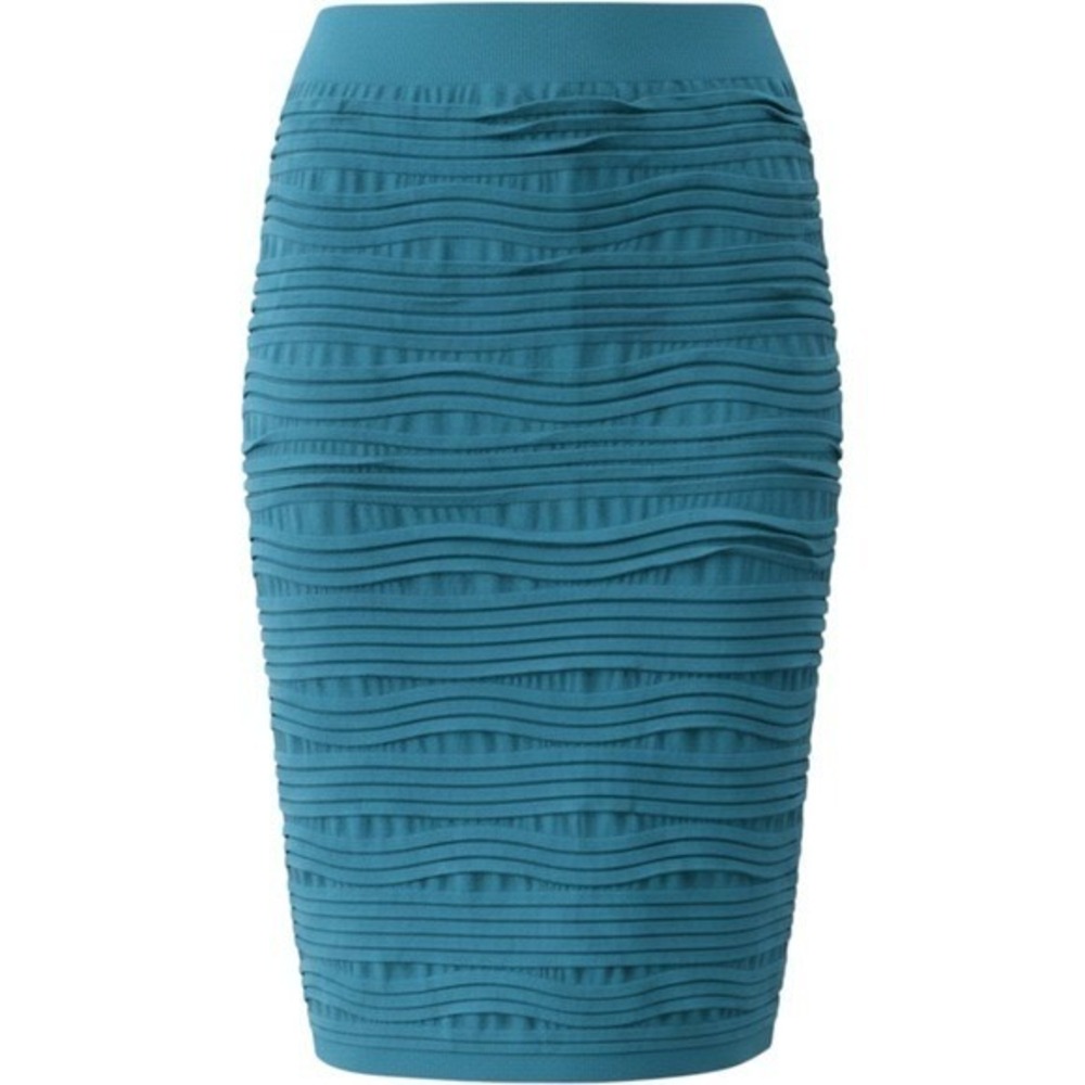 Prime‎ Cut Teal Blue Textured Ruffle Tiered Pencil Skirt One Size SK24-D